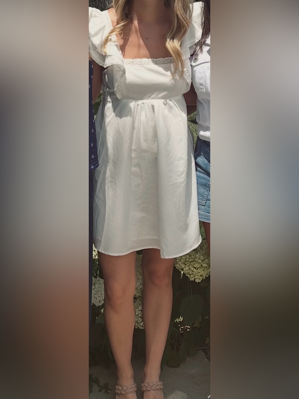Lulu's White Mini Dress with Puff Sleeves